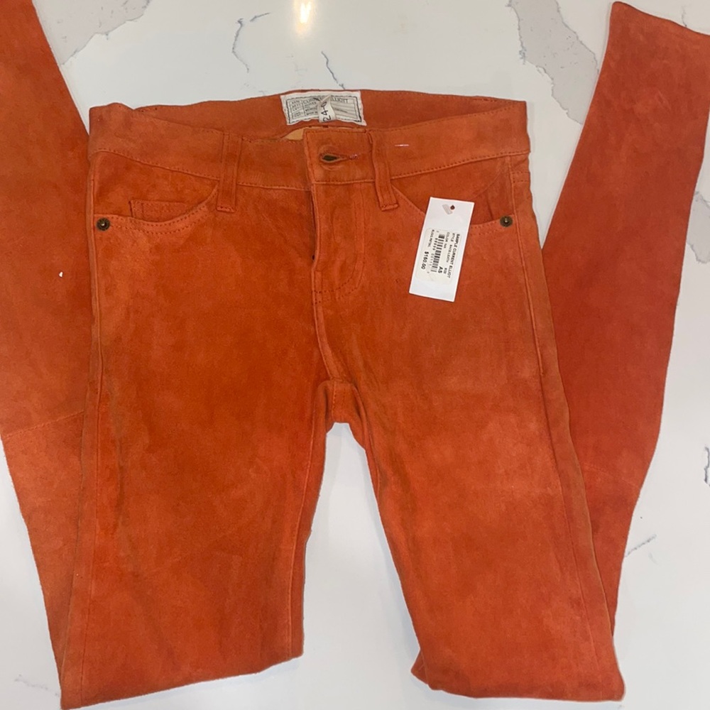 Current/Elliot Skinny Suede Jeans